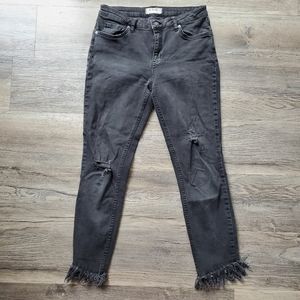 We The Free faded distressed fringe straight jean